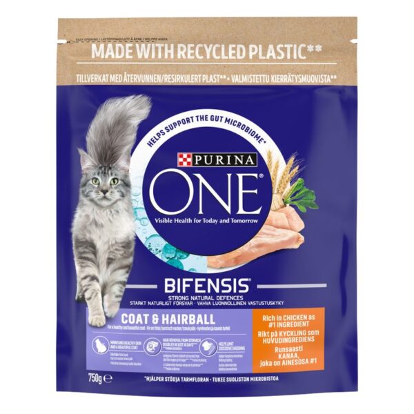 PURINA ONE Coat & Hairball Chicken & Whole Grains Dry Cat Food  750g - Image 3