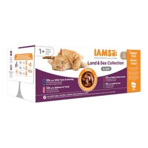 96 x 85g IAMS Delights Wet Cat Food Mega Pack!*  Land & Sea Collection in Jelly