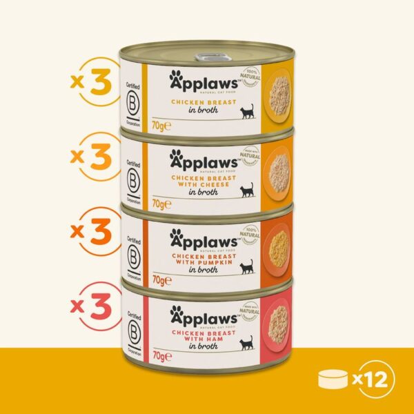 Applaws Adult Cat Cans Chicken in Broth 70g - Image 4
