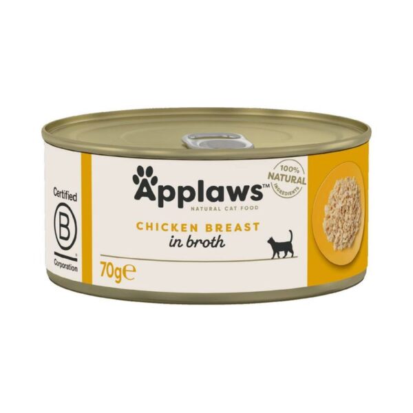 Applaws Adult Cat Cans Chicken in Broth 70g - Image 7